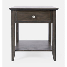 Modern Espresso Traditional End Table with Drawer and Shelf
