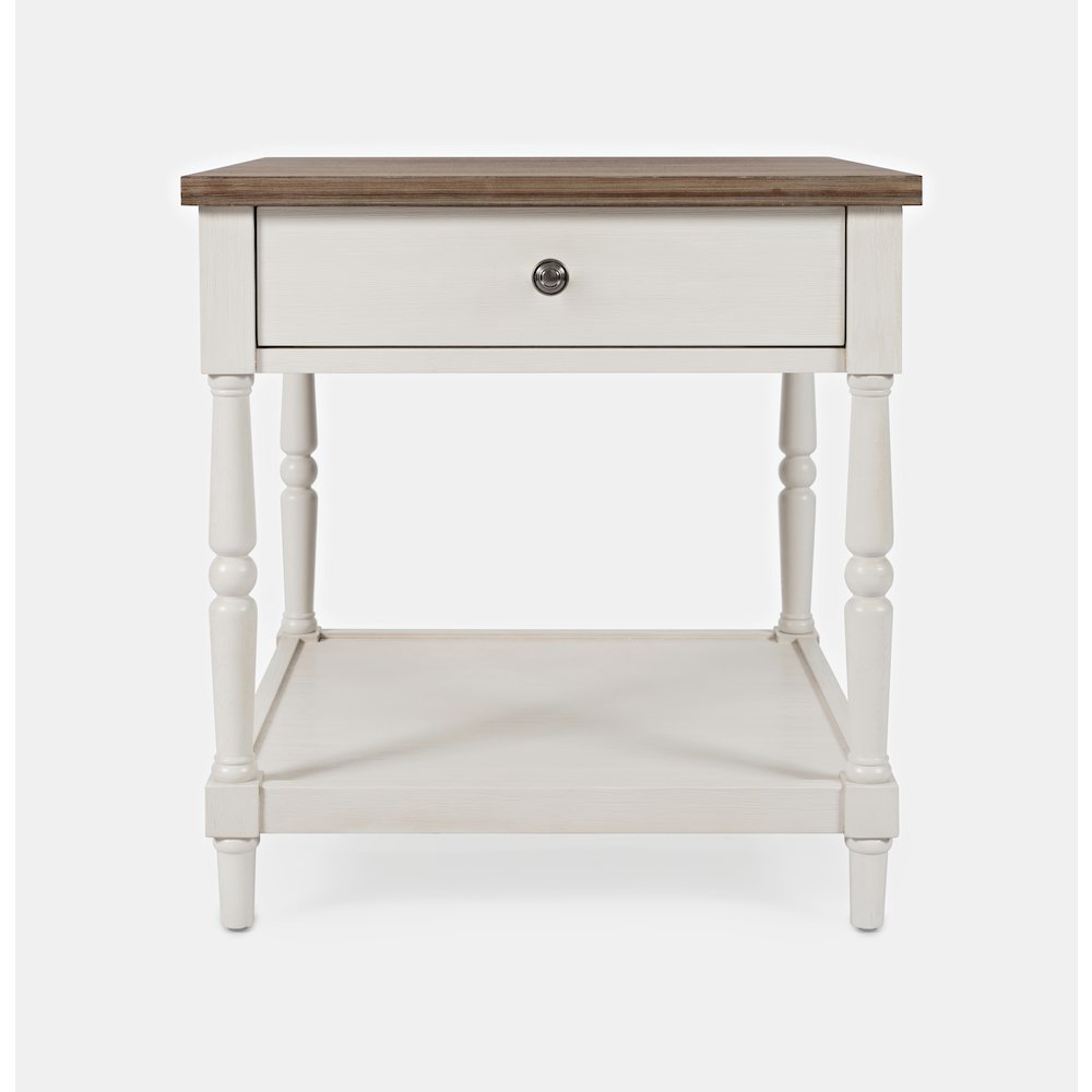 Grafton Farms Country Farmhouse End Table with Drawer