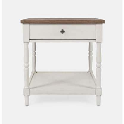 Grafton Farms Country Farmhouse End Table with Drawer