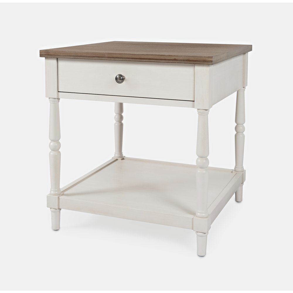 Grafton Farms Country Farmhouse End Table with Drawer
