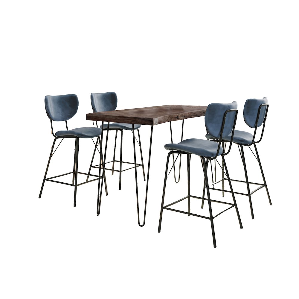 Solid Acacia Five Piece Counter Height Dining Set