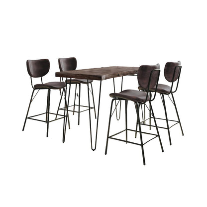 Solid Acacia Five Piece Counter Height Dining Set