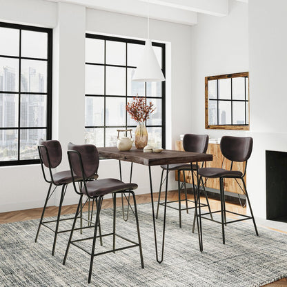Solid Acacia Five Piece Counter Height Dining Set
