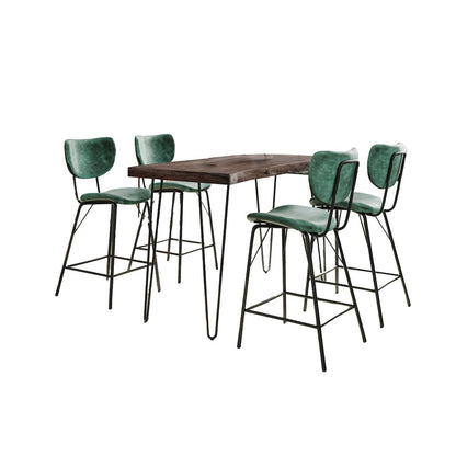 Solid Acacia Five Piece Counter Height Dining Set