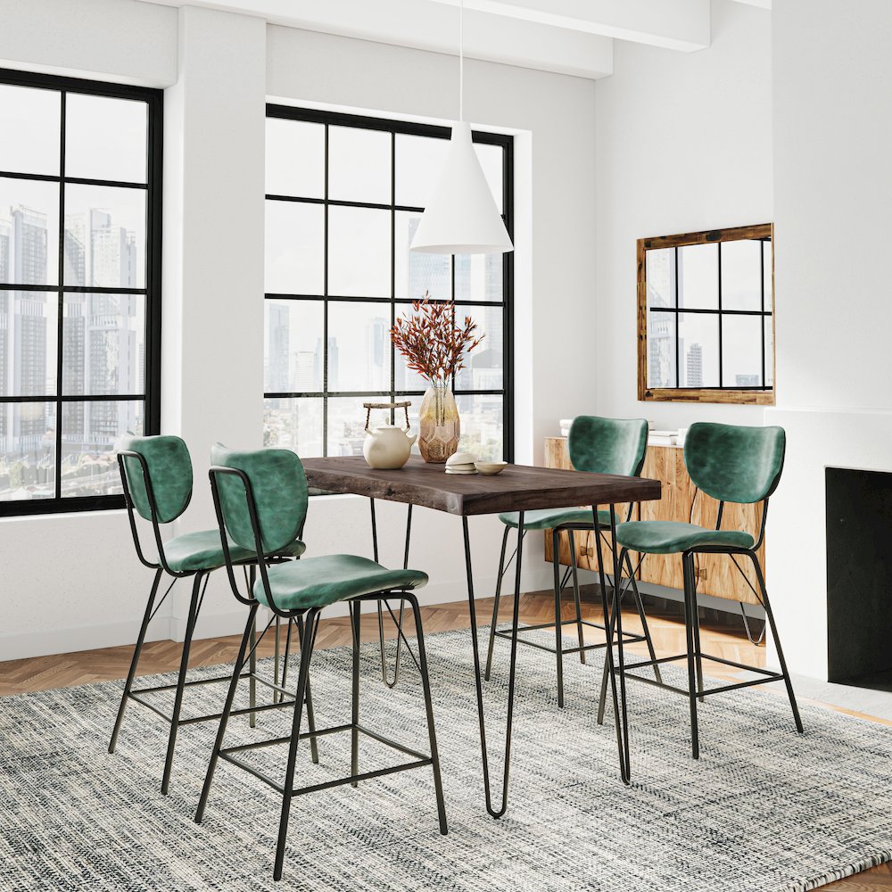 Solid Acacia Five Piece Counter Height Dining Set