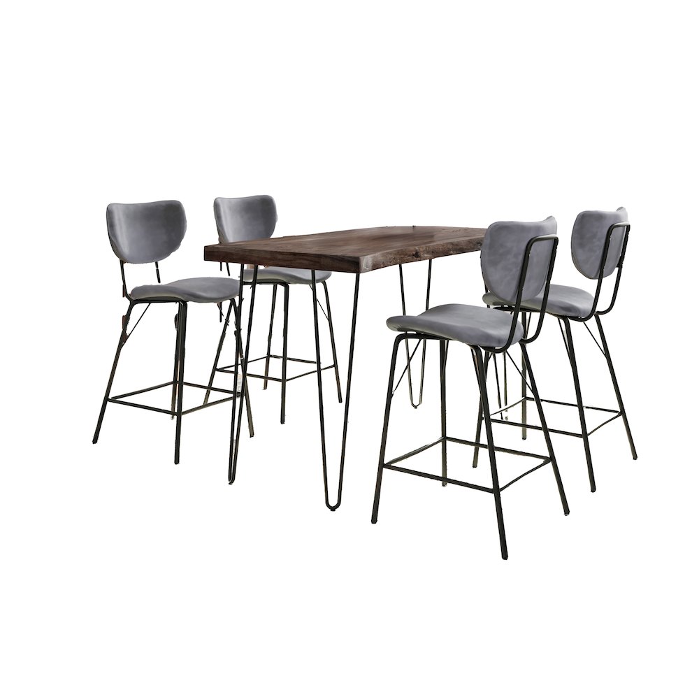 Solid Acacia Five Piece Counter Height Dining Set