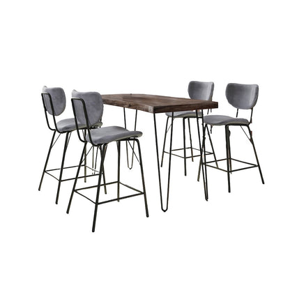 Solid Acacia Five Piece Counter Height Dining Set