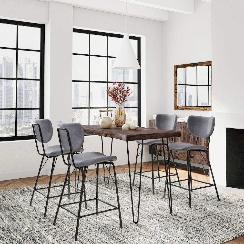 Solid Acacia Five Piece Counter Height Dining Set