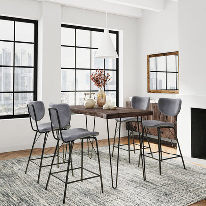 Solid Acacia Five Piece Counter Height Dining Set