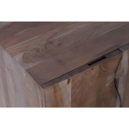 Nature's Edge Solid Acacia 54-Inch Modern Server Storage Cabinet