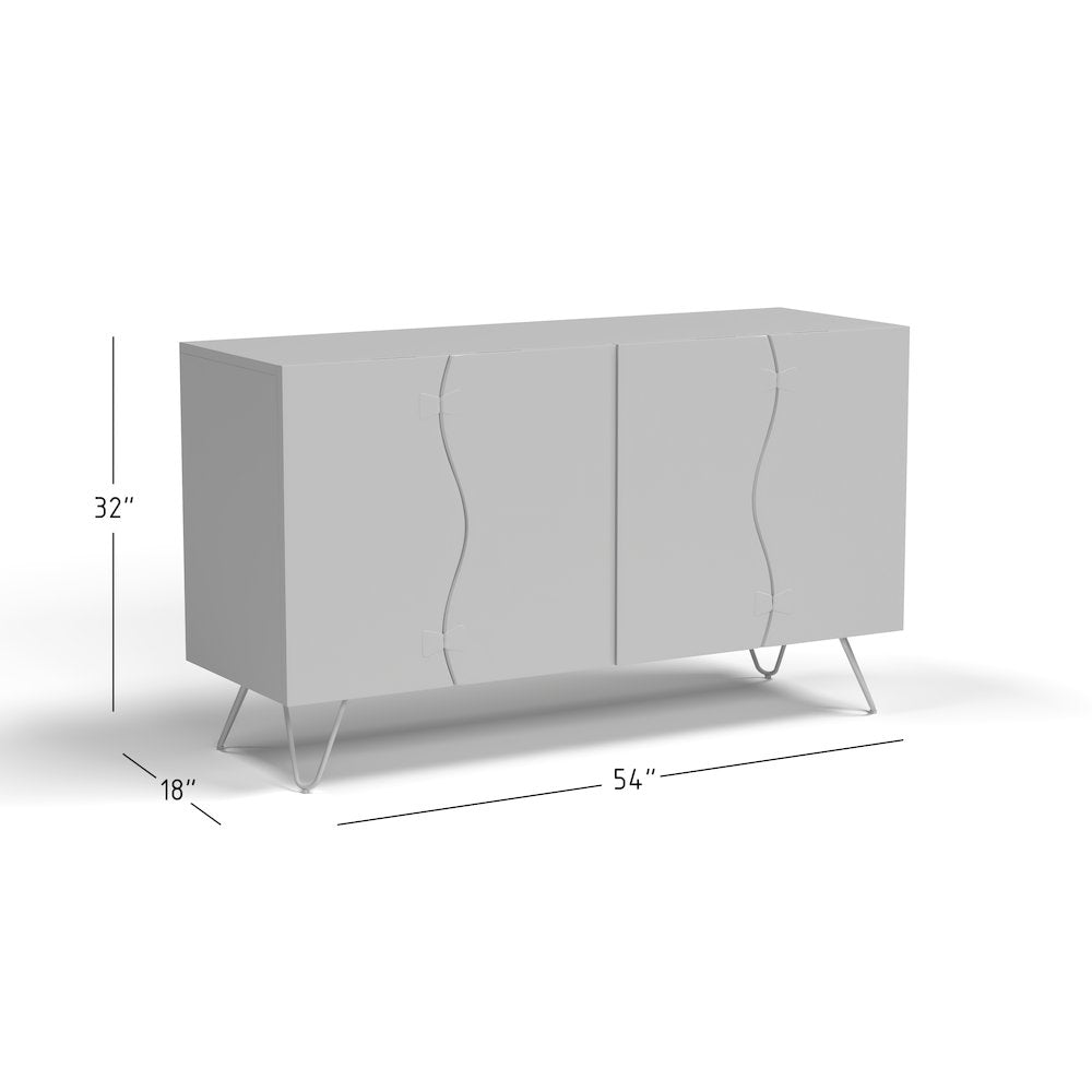 Nature's Edge Solid Acacia 54-Inch Modern Server Storage Cabinet
