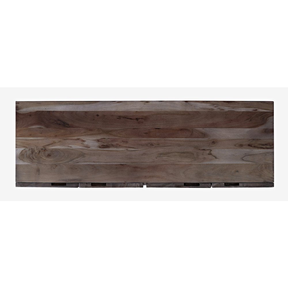 Nature's Edge Solid Acacia 54-Inch Modern Server Storage Cabinet