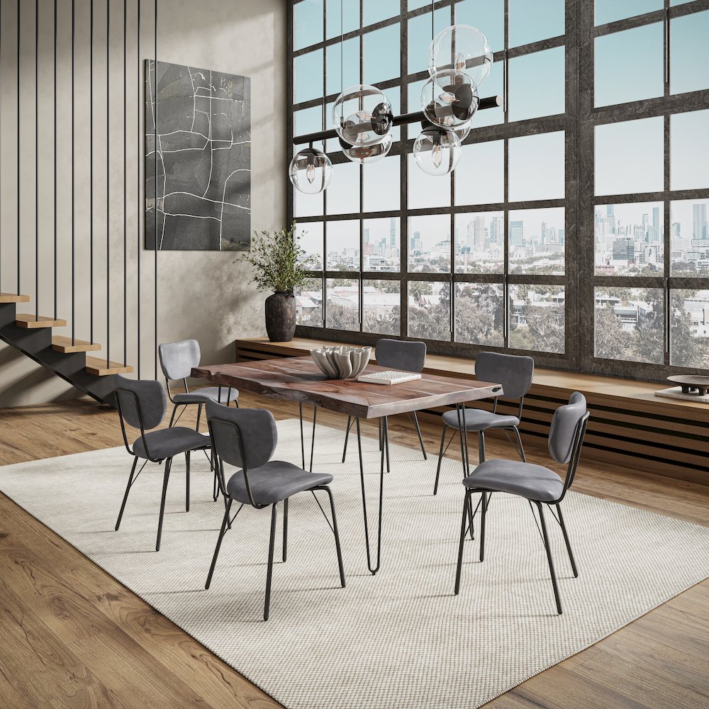 60" Seven Piece Modern Dining Set