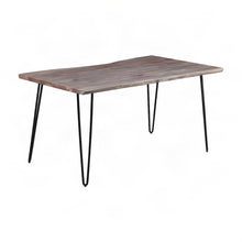 Solid Acacia Wood Modern Live Edge Rectangular Dining and Kitchen Table, Slate