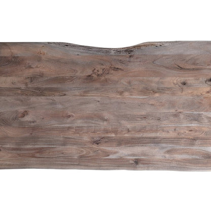 Solid Acacia Wood Modern Live Edge Rectangular Dining and Kitchen Table, Slate