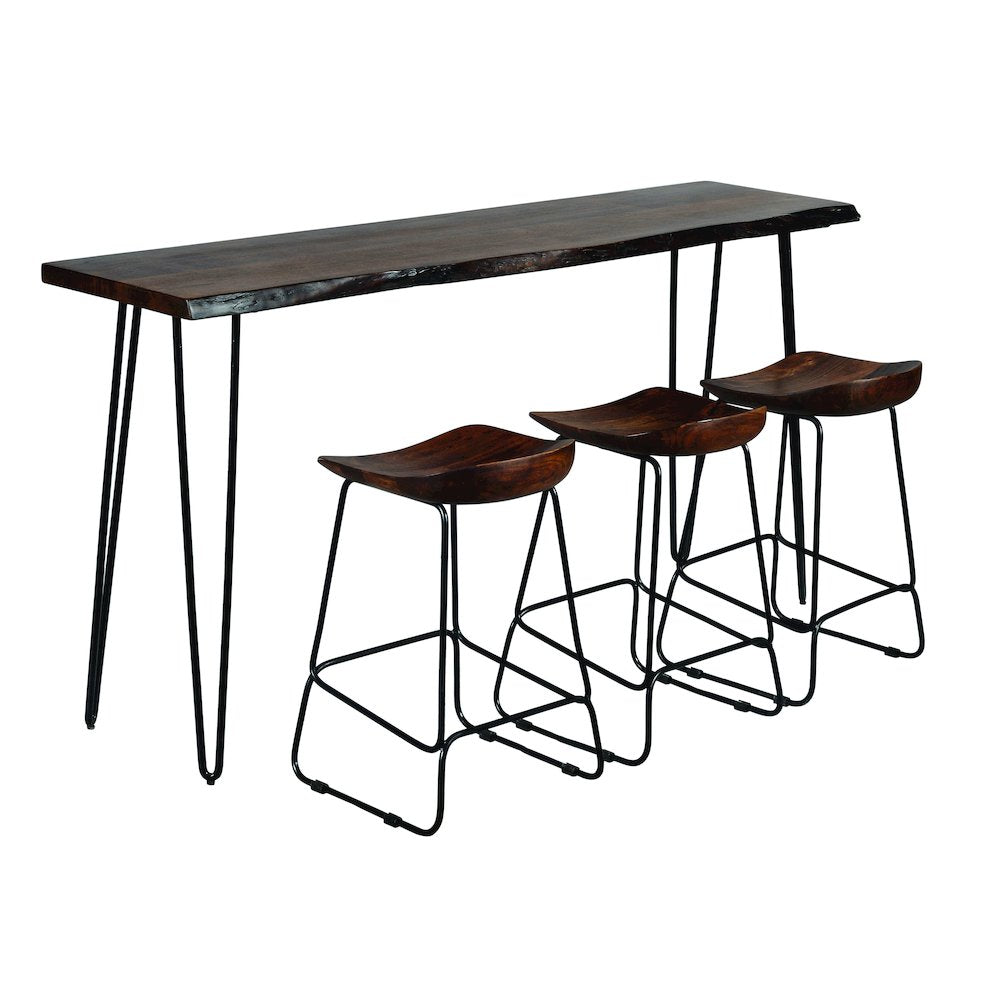 Nature's Edge Solid Acacia Four Piece 72" Counter Height Dining Set