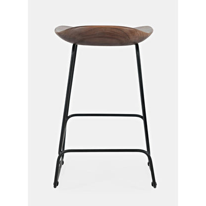 Nature's Edge Solid Acacia Counter Height Backless Stool (Set of 2), Slate