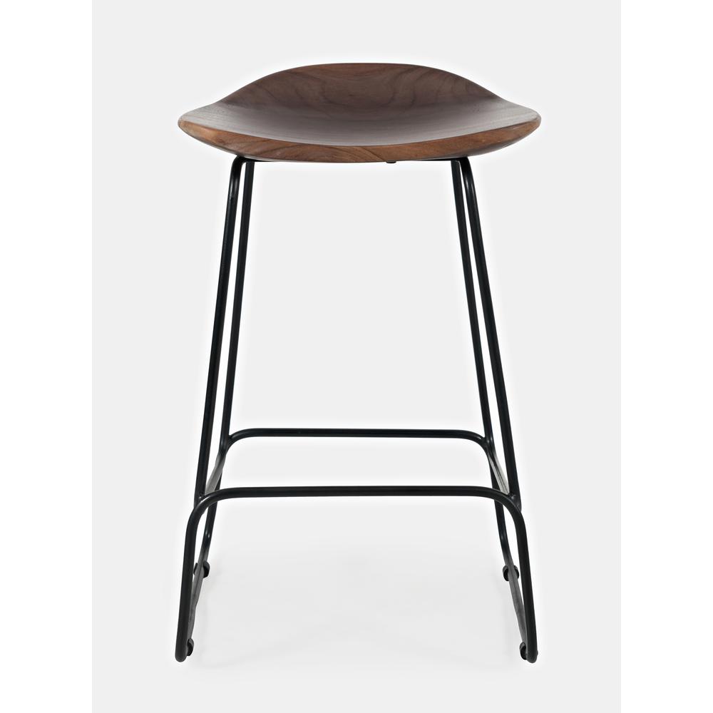 Nature's Edge Solid Acacia Counter Height Backless Stool (Set of 2), Slate