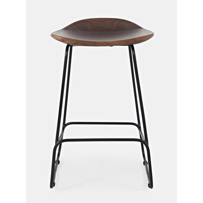 Nature's Edge Solid Acacia Counter Height Backless Stool (Set of 2), Slate