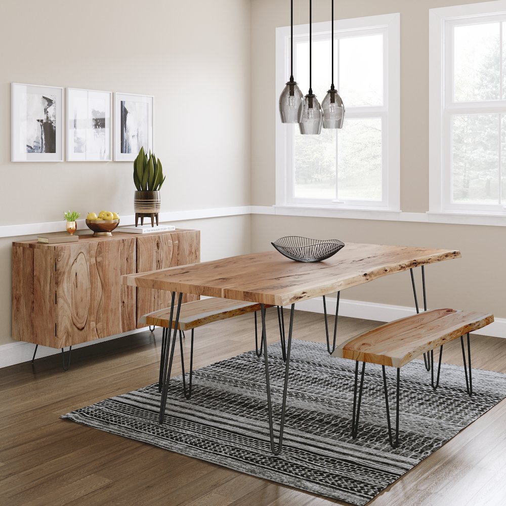 Nature's Edge 48'' Modern Solid Wood Live Edge Bench
