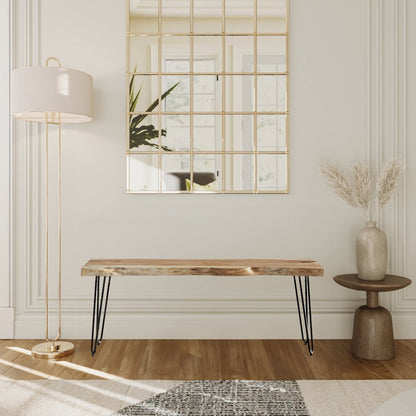 Nature's Edge 48'' Modern Solid Wood Live Edge Bench