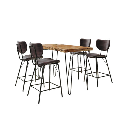 Solid Acacia Five Piece Counter Height Dining Set