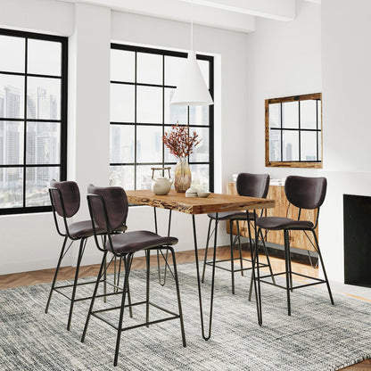 Solid Acacia Five Piece Counter Height Dining Set