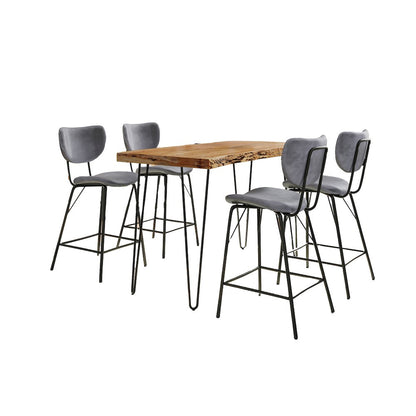 Solid Acacia Five Piece Counter Height Dining Set