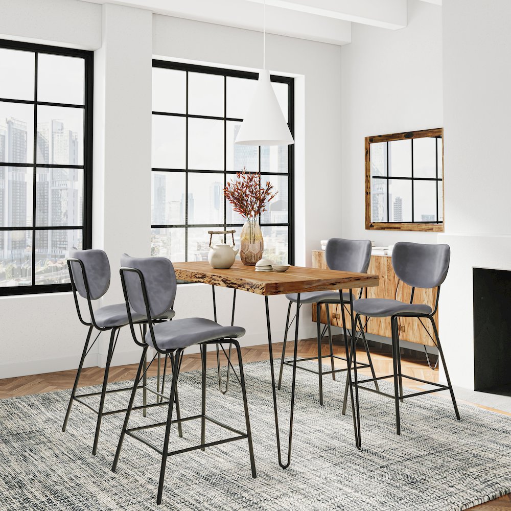 Solid Acacia Five Piece Counter Height Dining Set