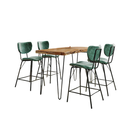 Solid Acacia Five Piece Counter Height Dining Set