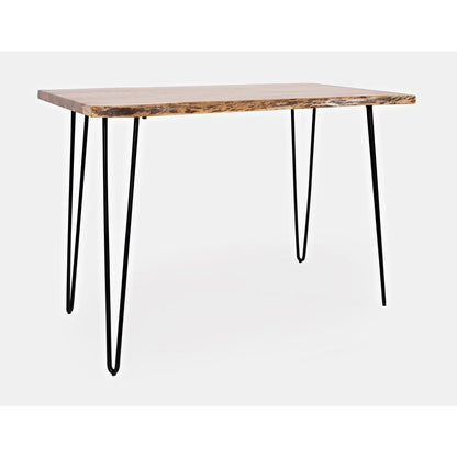 Brown Acacia and Metal Counter Height Dining Table for Kitchen or Dining Room
