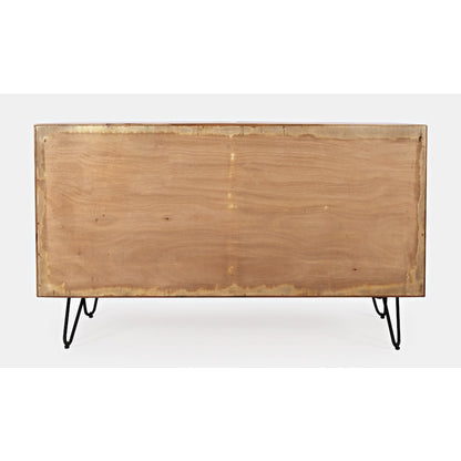Nature's Edge Solid Acacia 54-Inch Modern Server Storage Cabinet