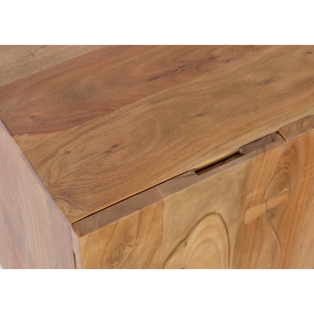 Nature's Edge Solid Acacia 54-Inch Modern Server Storage Cabinet