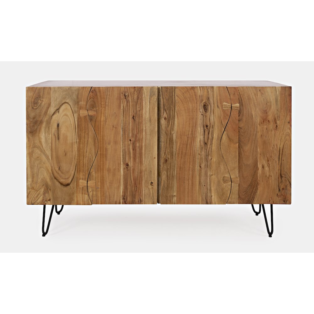 Nature's Edge Solid Acacia 54-Inch Modern Server Storage Cabinet