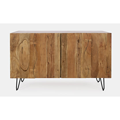 Nature's Edge Solid Acacia 54-Inch Modern Server Storage Cabinet
