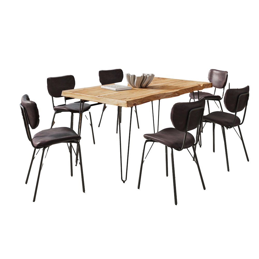 60" Seven Piece Modern Dining Set