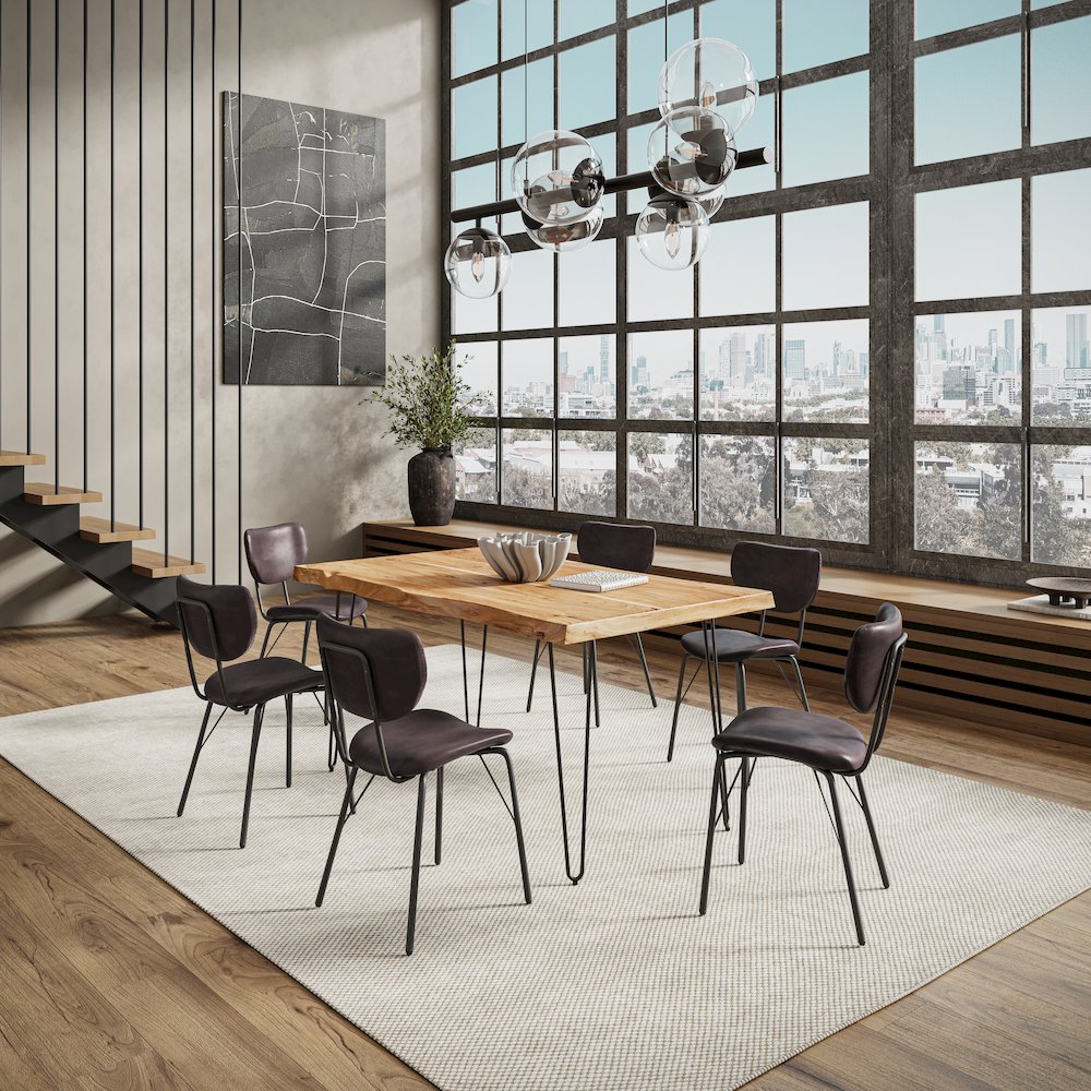60" Seven Piece Modern Dining Set