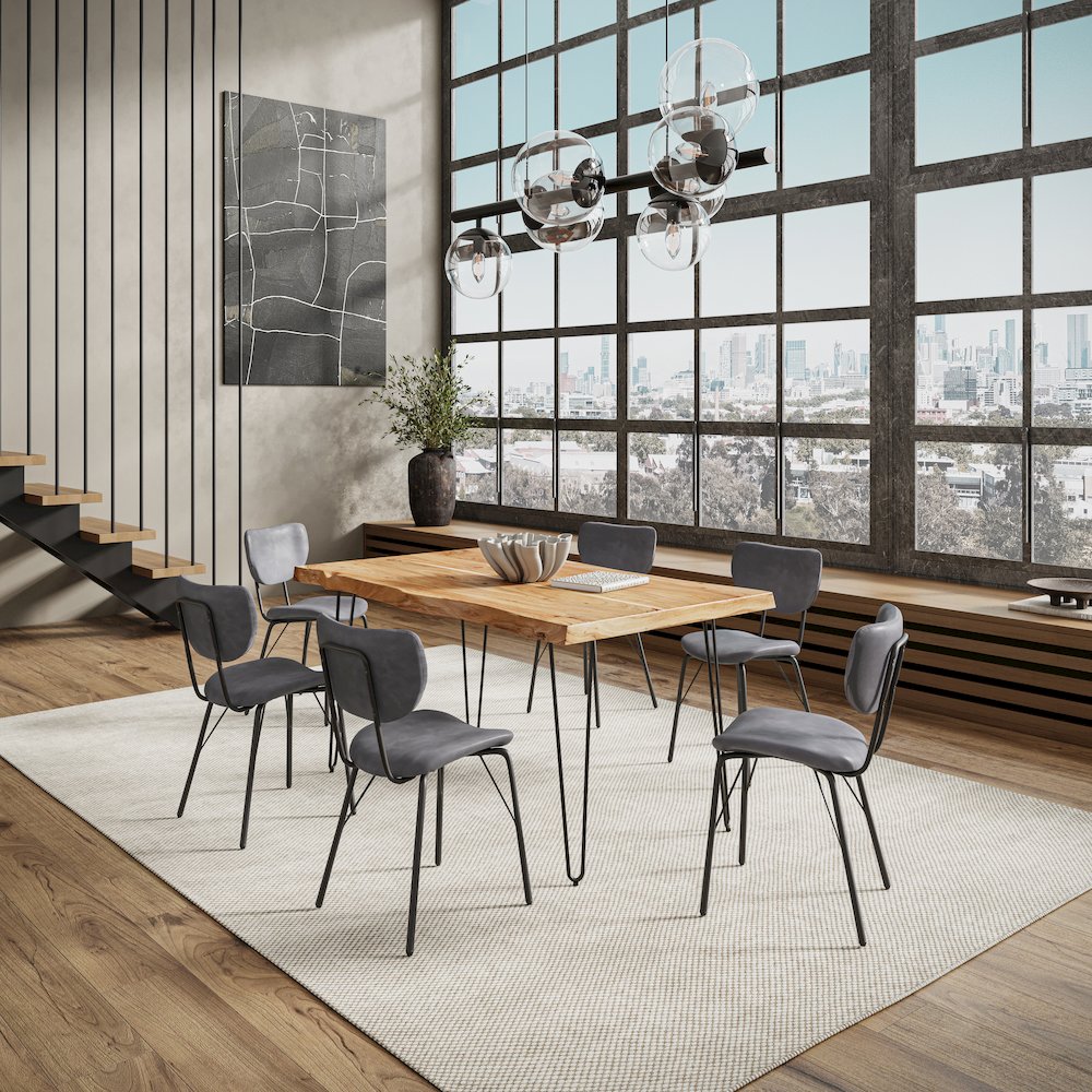 60" Seven Piece Modern Dining Set