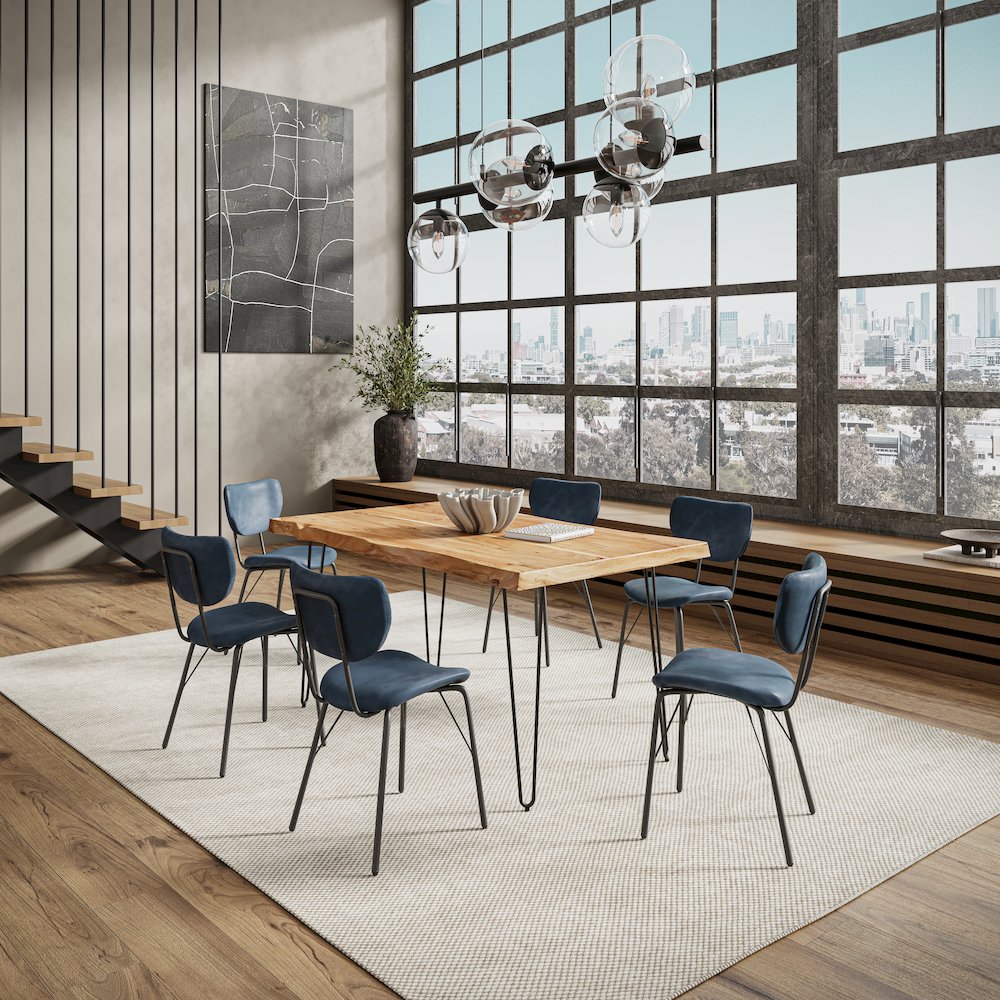 60" Seven Piece Modern Dining Set