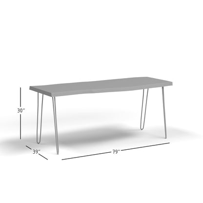 Nature's Edge Solid Acacia 79" Modern Live Edge Dining Table