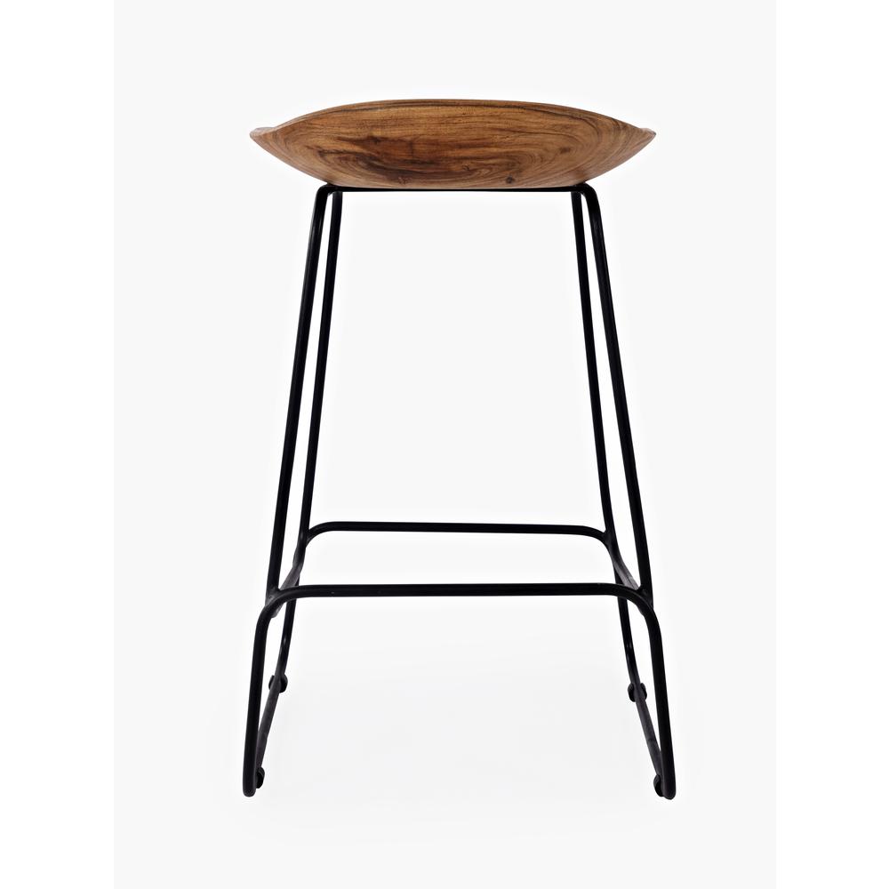 Nature's Edge Solid Acacia Counter Height Backless Stool (Set of 2), Natural