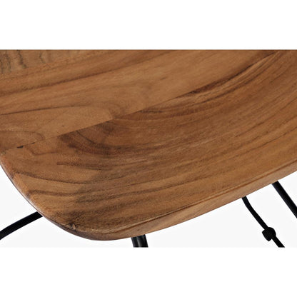 Nature's Edge Solid Acacia Counter Height Backless Stool (Set of 2), Natural