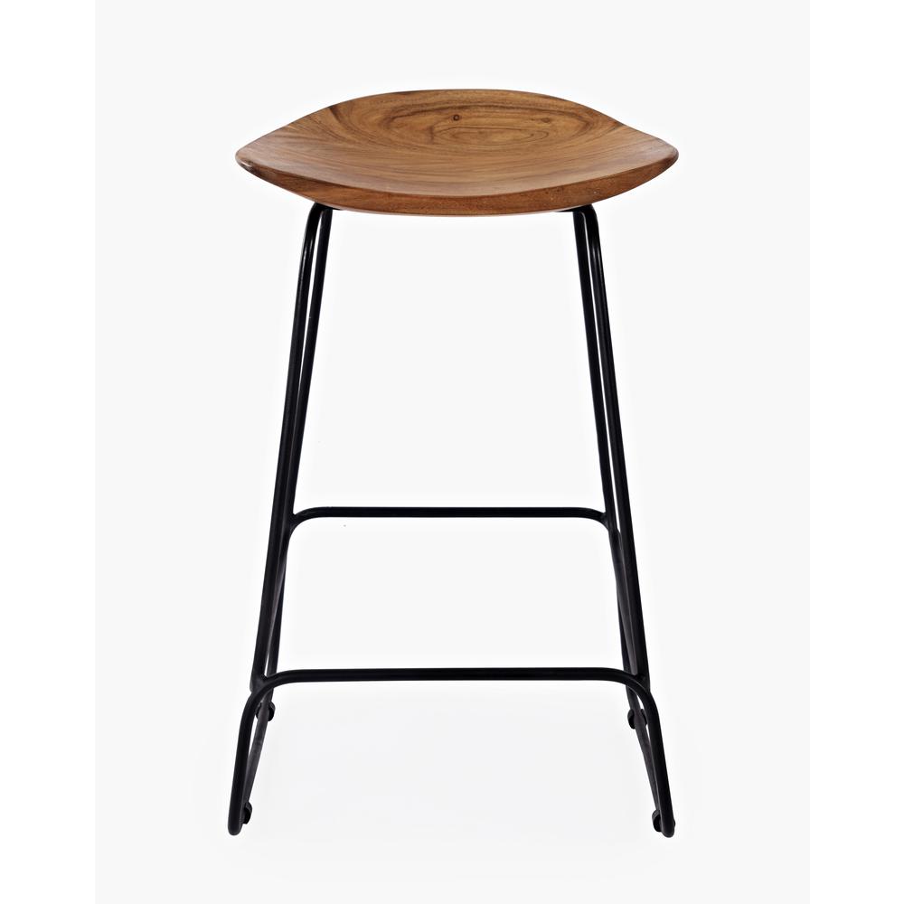 Nature's Edge Solid Acacia Counter Height Backless Stool (Set of 2), Natural