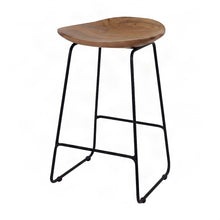 Solid Acacia Wood Backless Counter Height Bar Stools, Set of 2, Natural