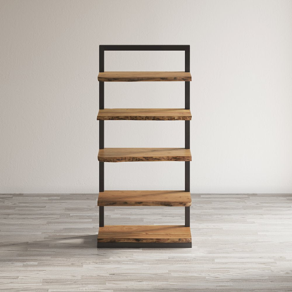 Nature's Edge Solid Acacia 5 Shelf Bookcase