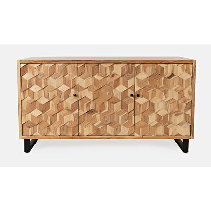 Geometrix 63" Modern Abstract Cube Style Accent Cabinet