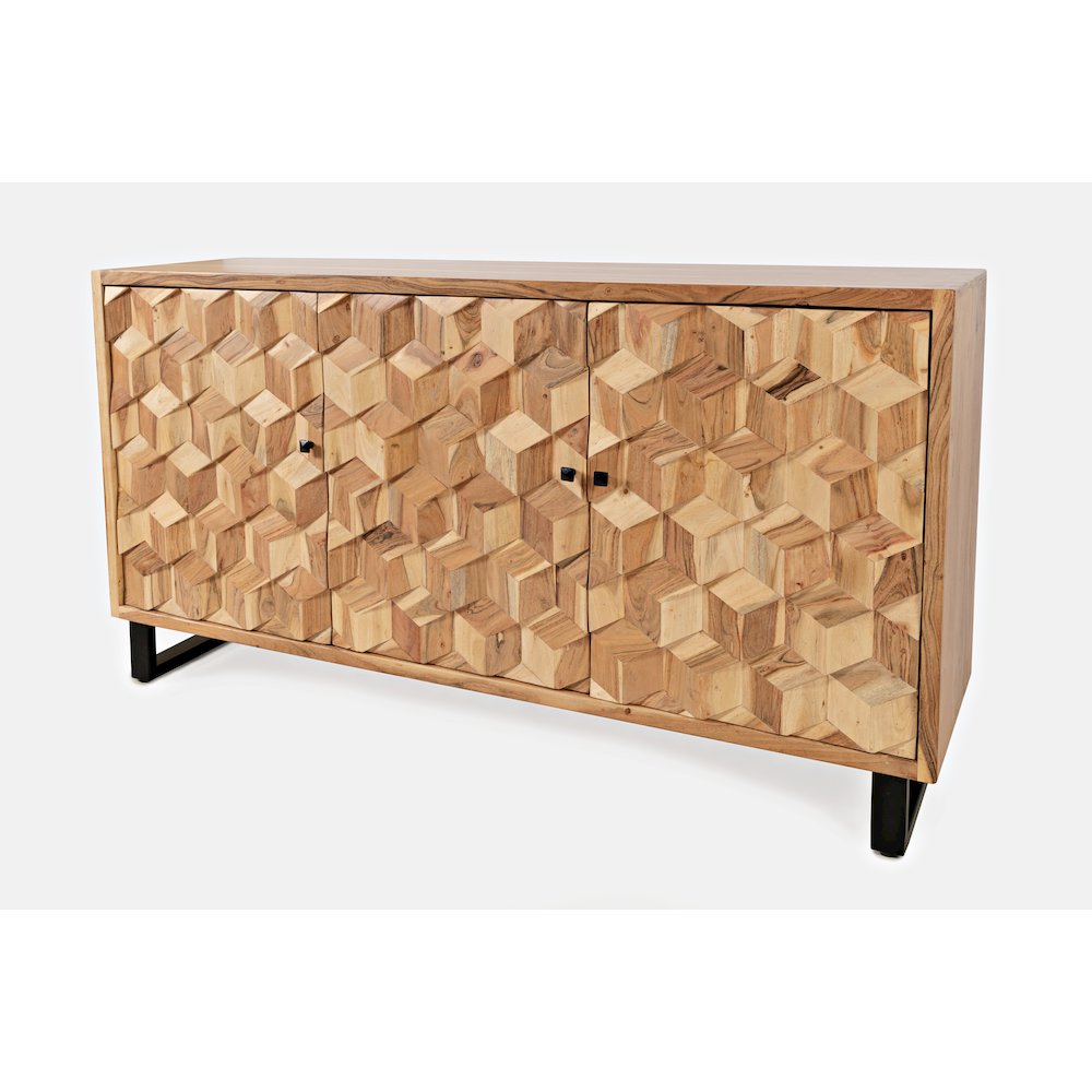 Geometrix 63" Modern Abstract Cube Style Accent Cabinet