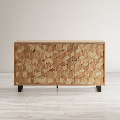 Geometrix 63" Modern Abstract Cube Style Accent Cabinet
