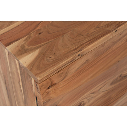 The Wave Three Door Solid Acacia Hardwood Accent Cabinet