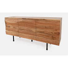 The Wave Three Door Solid Acacia Hardwood Accent Cabinet